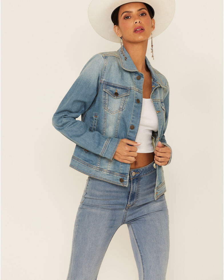 Wrangler Women's Premium Denim Jacket, Stonewash, hi-res