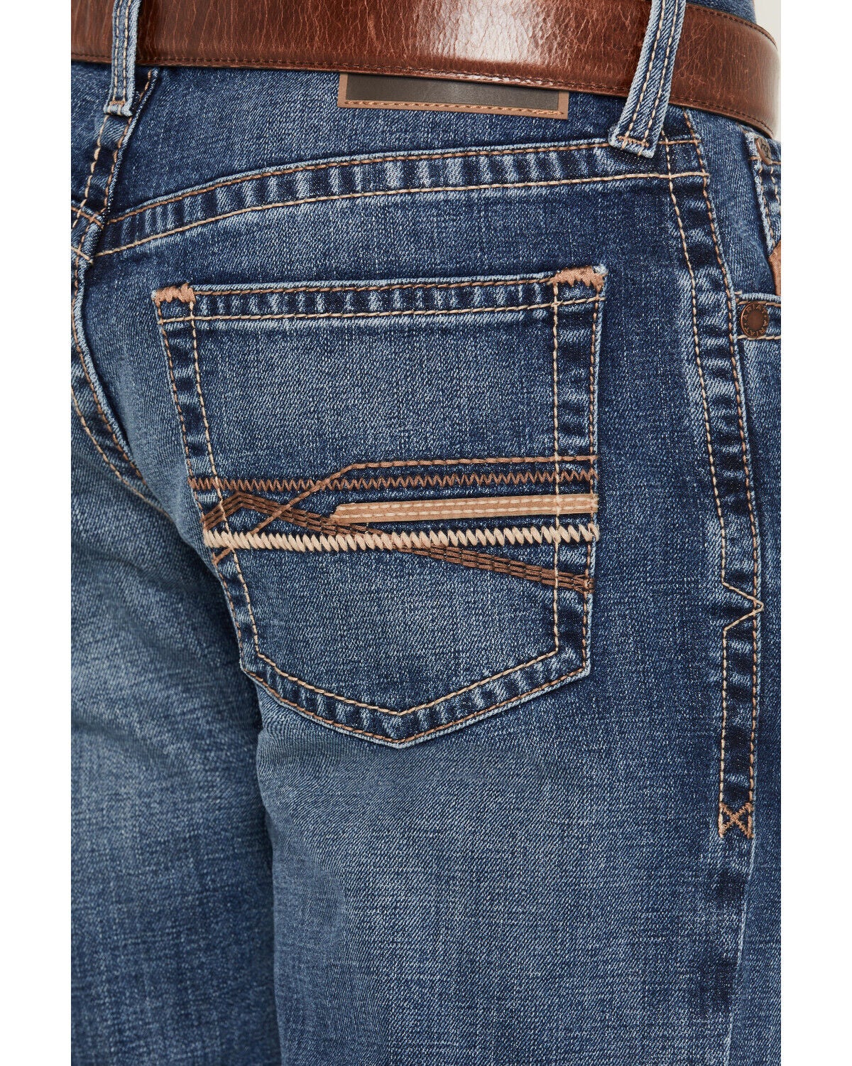 Image #4 - Ariat Men's M4 Heath Thornton Medium Wash Relaxed Bootcut Stretch Denim Jeans, Medium Wash, hi-res