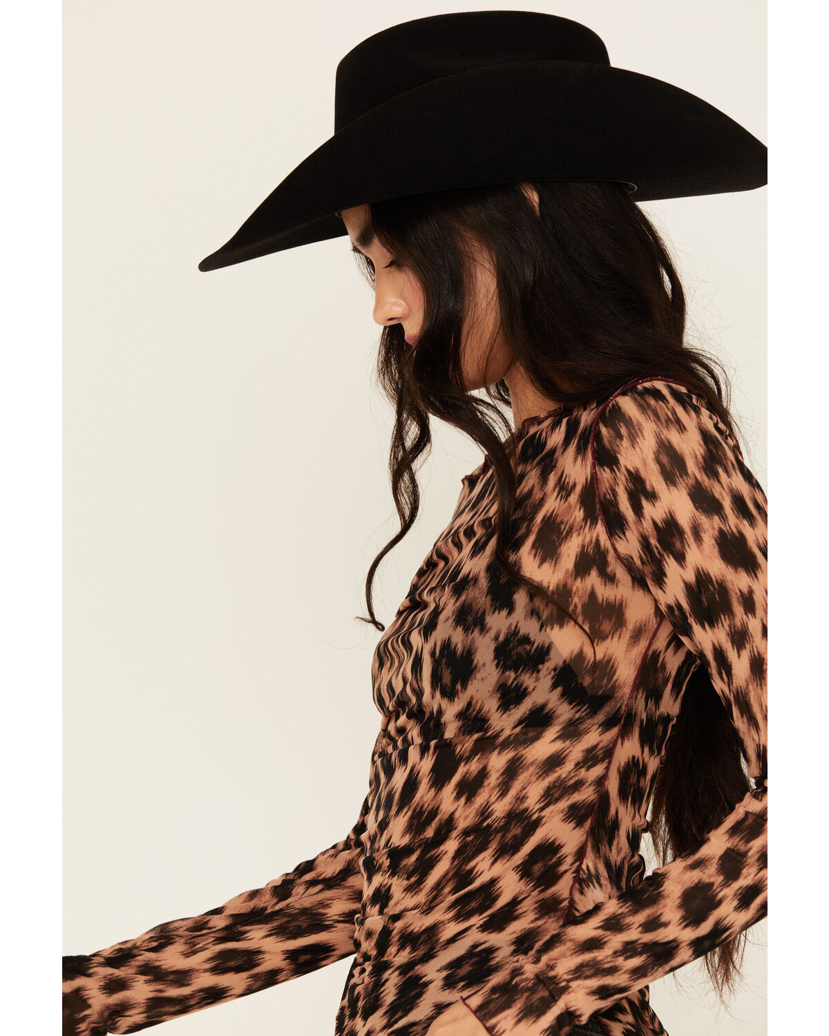Image #2 - Free People Women's Something Extra Leopard Print Long Sleeve Tunic Top, Brown, hi-res