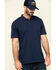 Image #1 - Hawx Men's Navy Miller Pique Short Sleeve Work Polo Shirt - Tall , Navy, hi-res