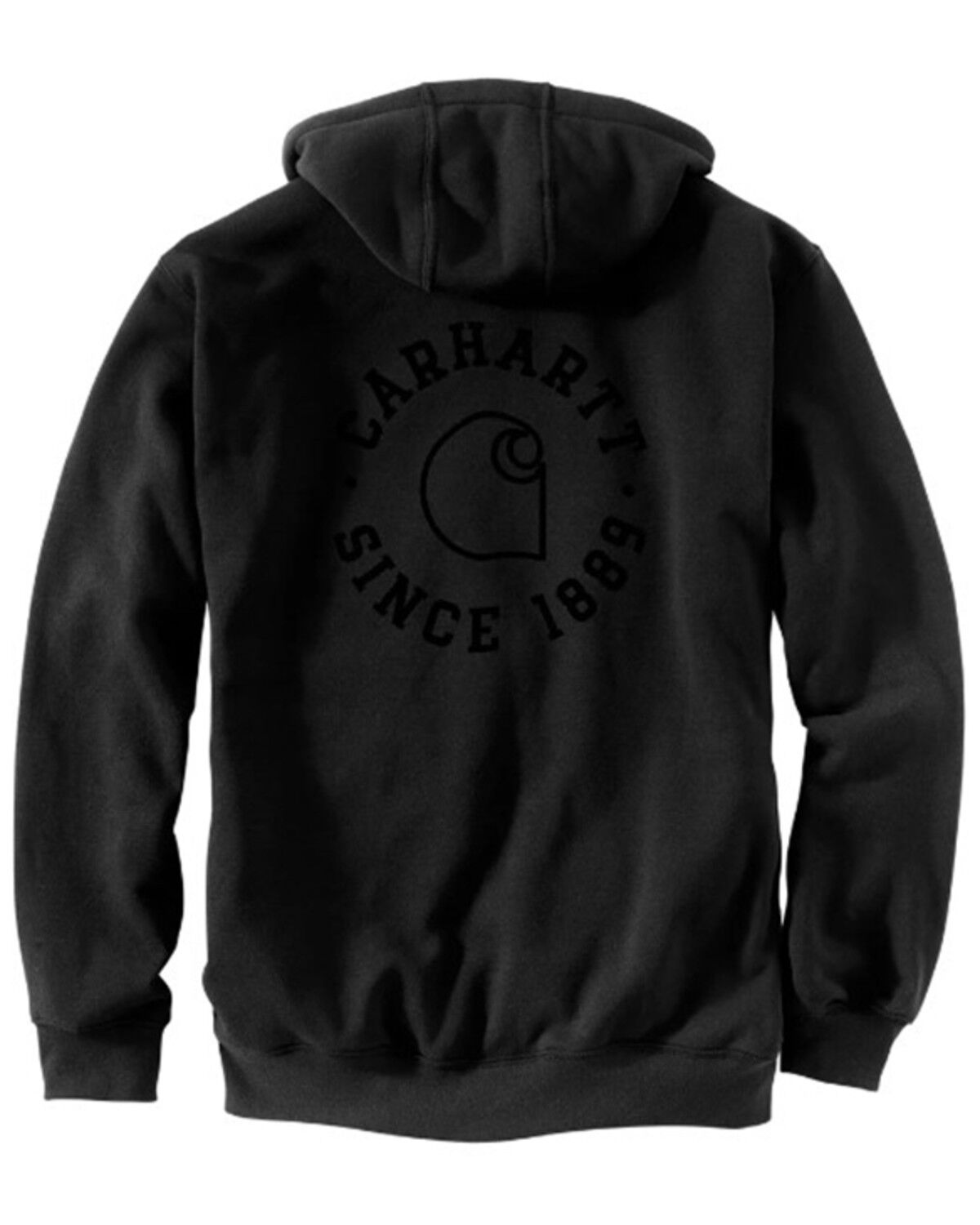 Image #2 - Carhartt Men's Loose Fit Midweight Logo Graphic Work Hooded Sweatshirt, Black, hi-res