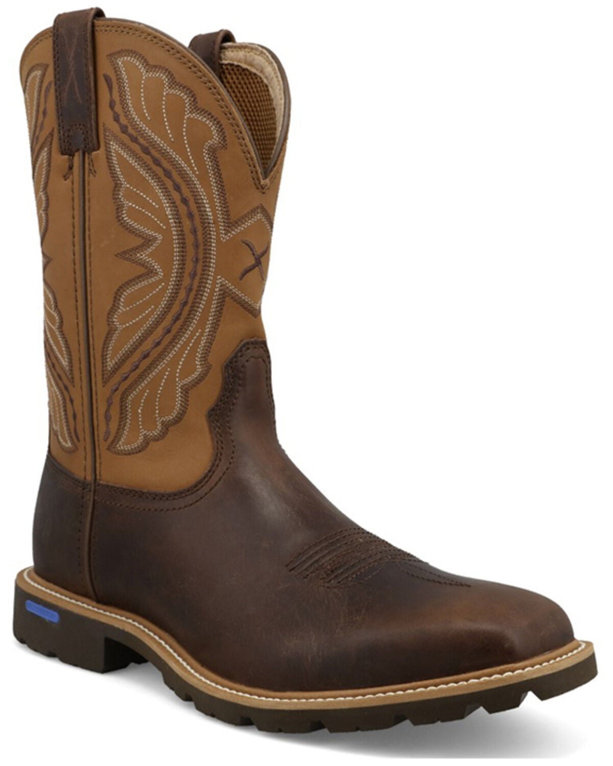 Twisted X Men's 11" Tech X&trade; Western Boots - Broad Square Toe, Brown, hi-res