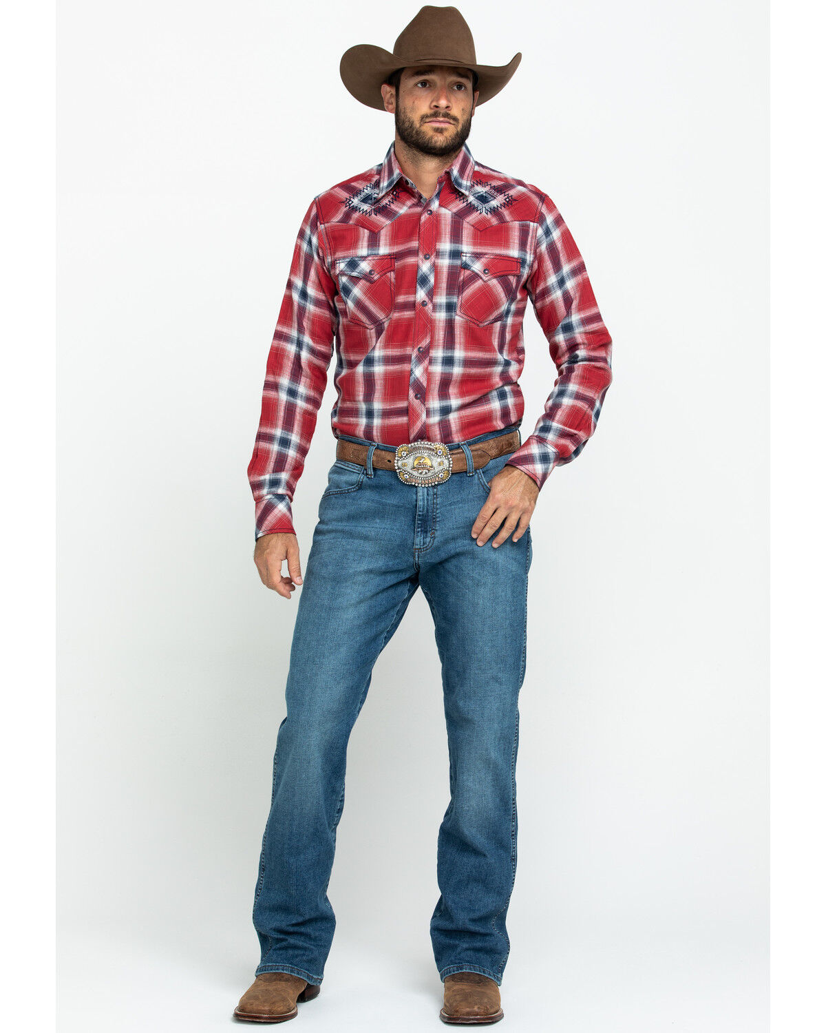 wrangler embroidered western shirt