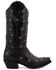 Image #2 - Black Star Women's Marfa Star Inlay Studded Leather Western Boot - Snip Toe, Black, hi-res