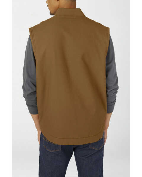 Image #2 - Dickies Men's Rinsed Brown Brushed Sherpa Duck Work Vest , Brown, hi-res