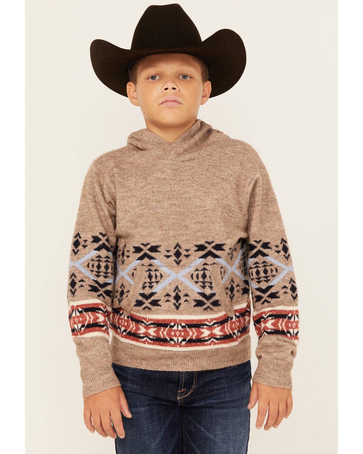 Image #1 - Cody James Boys' Canoe Hooded Sweatshirt, Tan, hi-res
