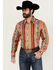 Image #1 - Wrangler Men's Checotah Long Sleeve Snap Western Shirt, Rust Copper, hi-res