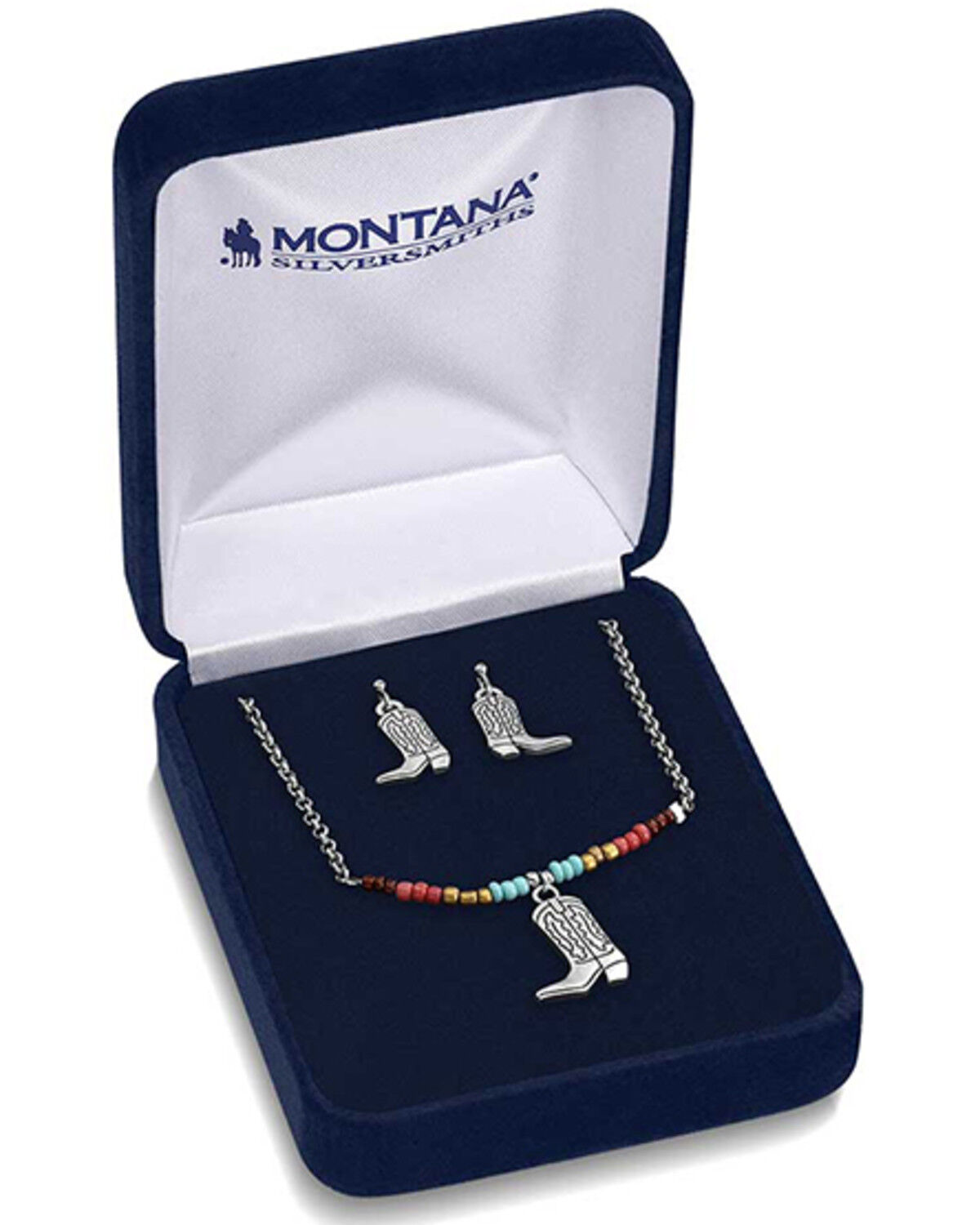 Image #3 - Montana Silversmiths Women's Colorstruck Cowboy Boot Beaded Jewelry Set - 2 Piece, Silver, hi-res