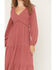 Image #3 - Yura Women's Long Sleeve Smocked Tiered Midi Dress, Rose, hi-res