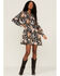 Revel Women's Floral A-Line Dress, Black, hi-res