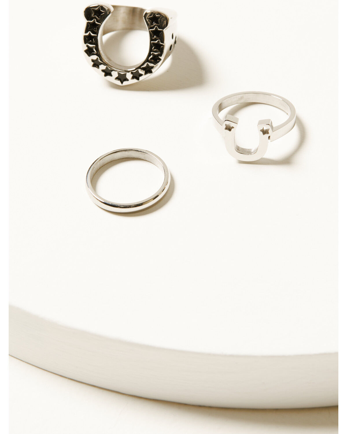 Image #1 - Shyanne Women's Horseshoe Ring Set - 3 Piece, Silver, hi-res