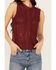 Image #3 - Beyond The Radar Women's Lace Mock Neck Tank, Burgundy, hi-res
