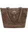 American West Women's Distressed Blue Ridge Zip Top Tote , Distressed Brown, hi-res