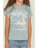 Image #3 - Shyanne Girls' Cowgirl Era Fringe Short Sleeve Graphic Tee, Aqua, hi-res