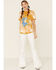 Bohemian Cowgirl Women's Bang Bang Cowboy Bleached Graphic Tee , Mustard, hi-res