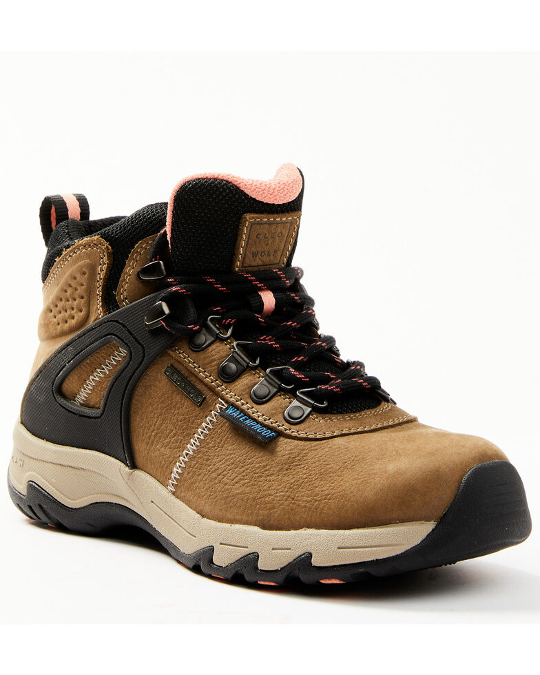 Cleo + Wolf Women's Talon Lace-Up Waterproof Hiking 3 Boot - Broad Square Toe, Taupe, hi-res