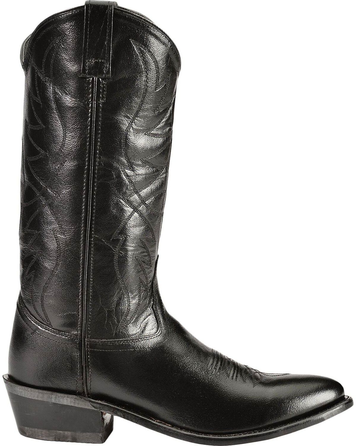 black leather western boots