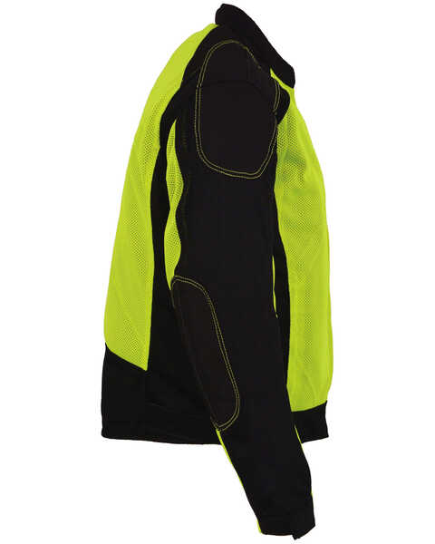 Image #2 - Milwaukee Leather Men's High Visibility Mesh Racer Jacket with Removable Rain Liner - 5X, Bright Green, hi-res