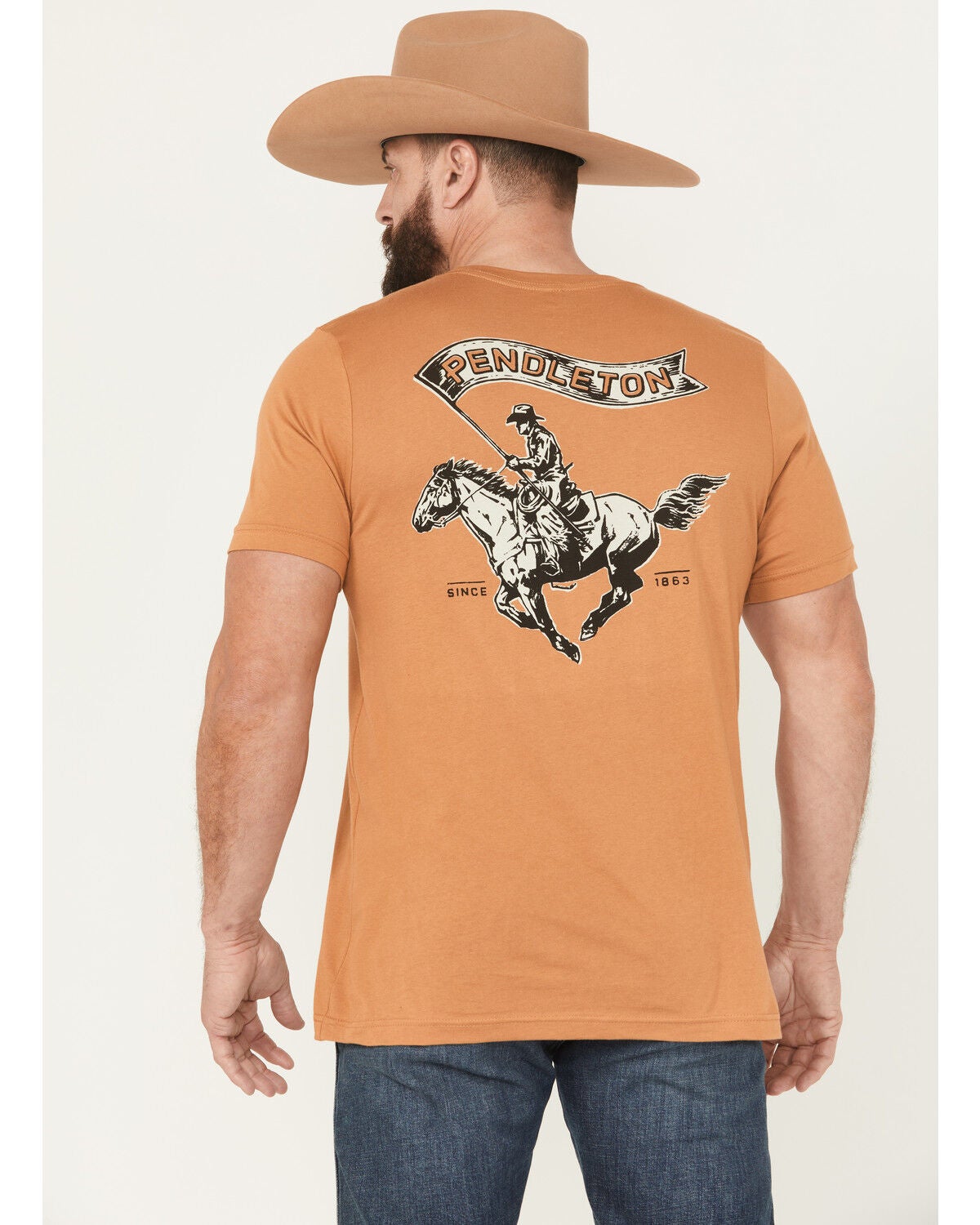 Pendleton Men's Rodeo Flag Short Sleeve Graphic T-Shirt, Copper, hi-res