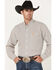 Cinch Men's Vertical Print Long Sleeve Button Down Western Shirt , White, hi-res