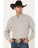 Image #1 - Cinch Men's Vertical Print Long Sleeve Button Down Western Shirt , White, hi-res