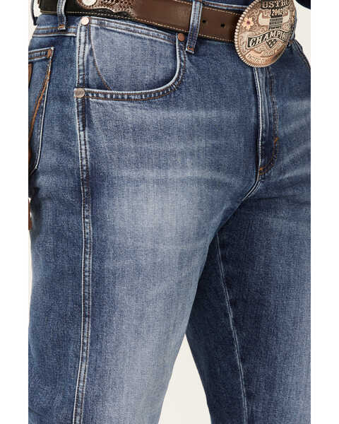 Image #2 - Wrangler Retro Men's Buxley Stretch Relaxed Fit Low Rise Bootcut Jeans , Medium Wash, hi-res