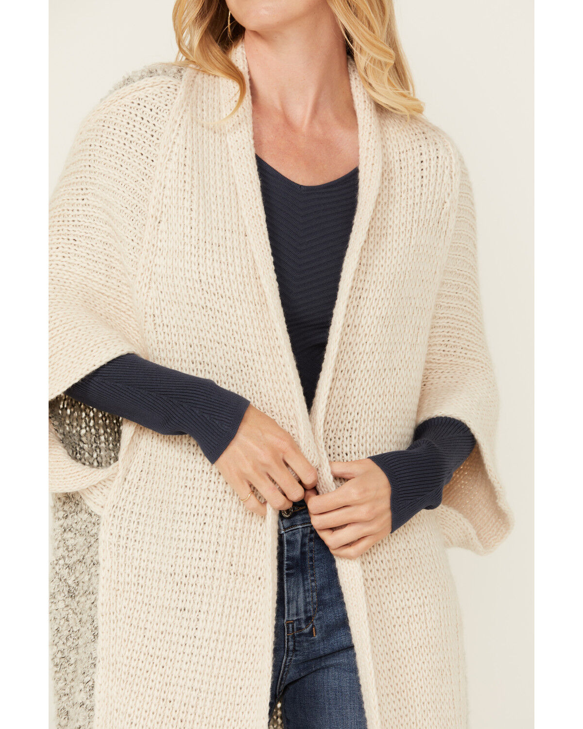 Image #3 - Revel Women's Color Block Shawl, Cream, hi-res