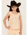 Image #1 - Hayden LA Girls' Pale Print Ruffle Sleeve Top, Yellow, hi-res