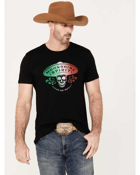 Image #1 - Moonshine Spirit Men's Sombrero Short Sleeve Graphic T-Shirt, Black, hi-res