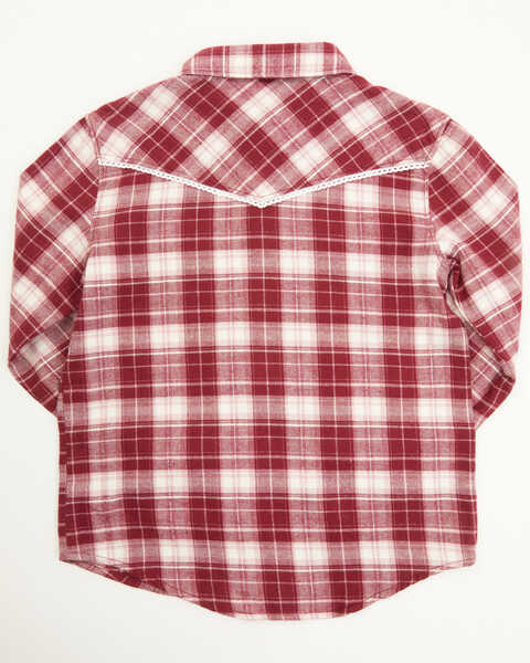 Image #3 - Shyanne Toddler Girls' Holiday Plaid Long Sleeve Pearl Snap Shirt, Burgundy, hi-res