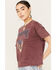 Image #2 - Ariat Women's Rock n Roll Keyhole Neck Short Sleeve Graphic Tee, Wine, hi-res