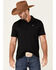 HOOey Men's Cowboy Golf Print The Weekender Short Sleeve Polo Shirt , Black, hi-res