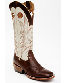 Cody James Men's Buckaroo Bone Western Boots - Wide Square Toe, Cream, hi-res