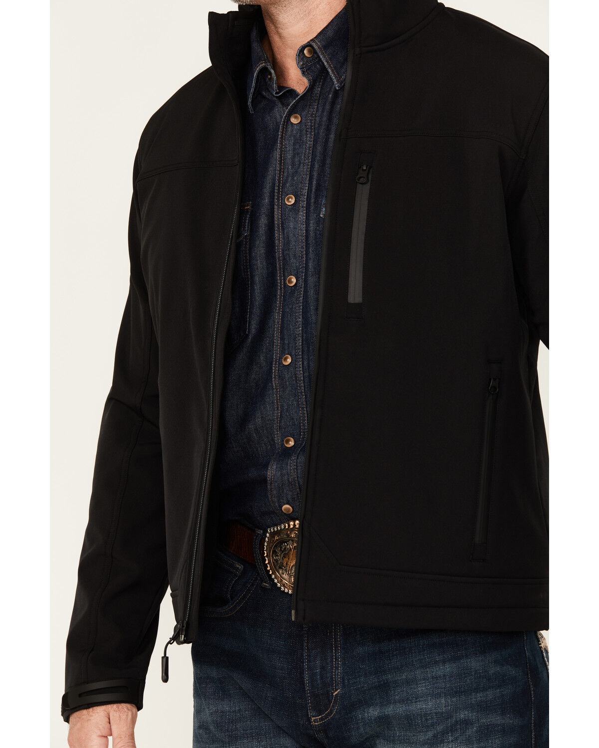Image #3 - Cody James Men's Sharpshooter Concealed Carry Softshell Jacket - Big, Black, hi-res