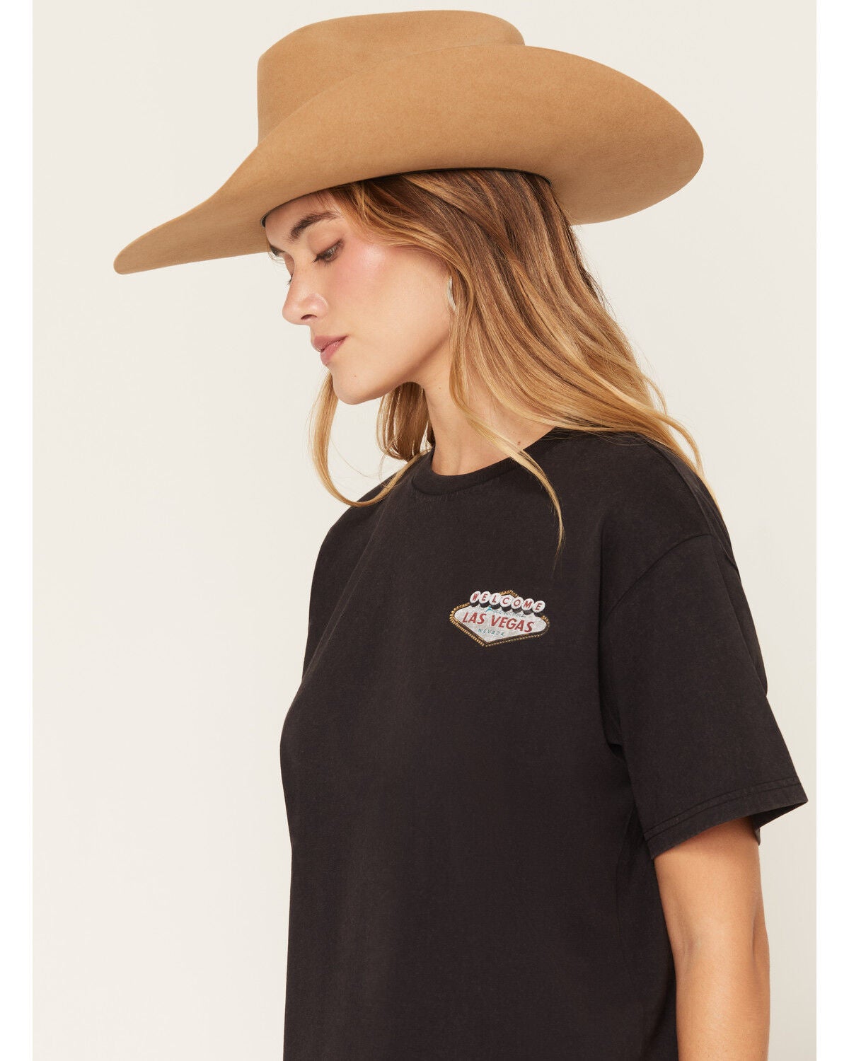 Image #3 - Wrangler Retro Women's Acid Wash Vegas Short Sleeve Graphic Tee, Black, hi-res