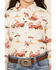 Image #3 - Wrangler Girls' Horse Desert Long Sleeve Pearl Snap Western Shirt, White, hi-res
