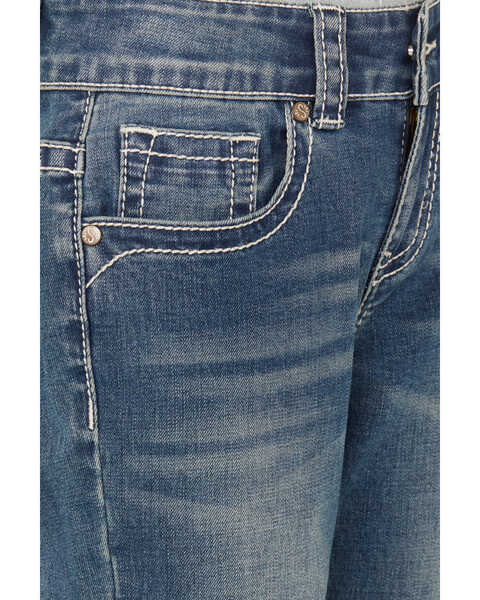 Image #2 - Shyanne Girls' Zig Zag Vertical Pocket Stretch Bootcut Jeans - Big, Blue, hi-res