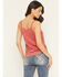 Image #4 - Shyanne Women's Solid Faux Suede Sleeveless Crochet Tank Top, Mauve, hi-res