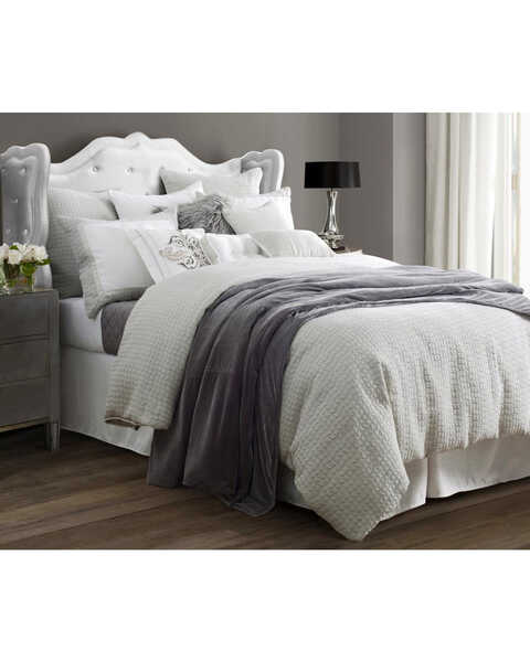 4-Piece HiEnd Accents Wilshire Super King Comforter Set, Light Grey, hi-res