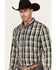 Image #2 - Wrangler Men's Plaid Print Long Sleeve Snap Performance Western Shirt, Black, hi-res
