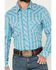 Image #2 - Rock & Roll Denim Men's Southwestern Print Long Sleeve Pearl Snap Stretch Western Shirt, Turquoise, hi-res