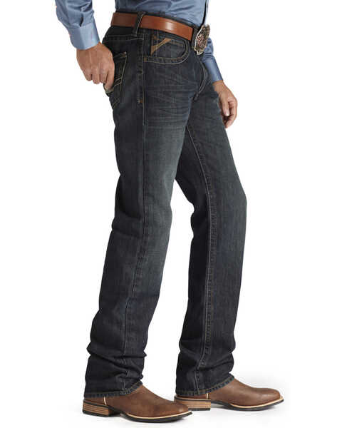 Ariat Men's M2 Dusty Road Dark Wash Relaxed Bootcut Jeans, Denim, hi-res