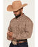 Image #2 - Ariat Men's Rease Plaid Print Long Sleeve Button-Down Western Shirt, Brown, hi-res