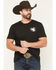 Image #1 - Cowboy Hardware Men's Bronc Patriotic Short Sleeve Graphic T-Shirt, Black, hi-res