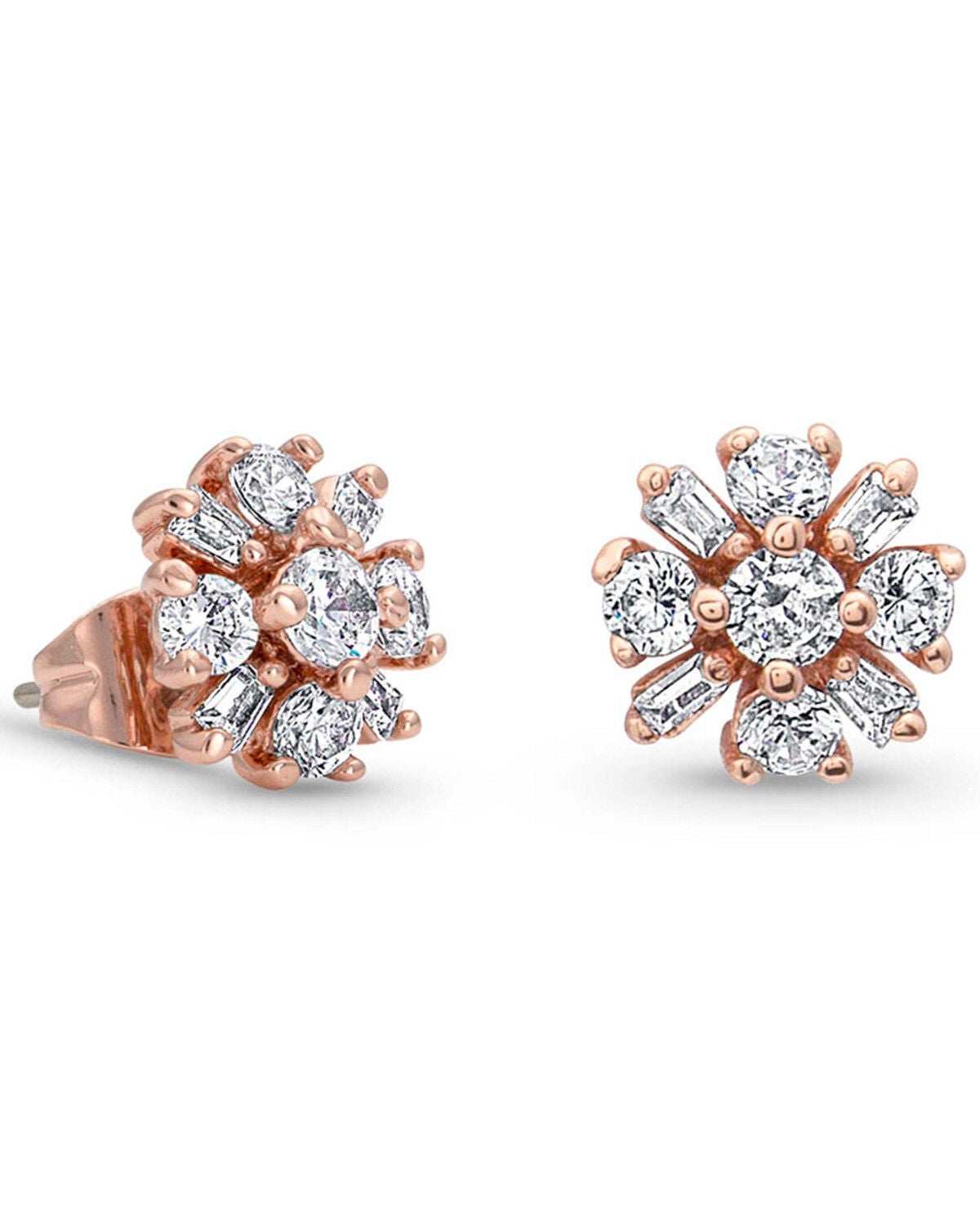 Montana Silversmiths Women's Simply Brilliant Rose Flower Earrings, Rose, hi-res