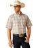 Image #2 - Ariat Men's Pro Series Denzel Plaid Print Short Sleeve Button-Down Western Shirt - Tall , Beige, hi-res