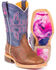 Image #1 - Tin Haul Girls' Brown Starlight Western Boots - Square Toe , Brown, hi-res