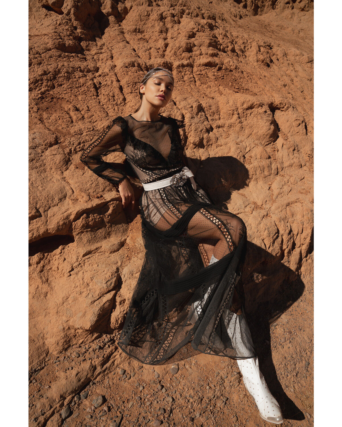 Image #1 - Wonderwest Women's Sheer Lace Long Sleeve Dress, , hi-res
