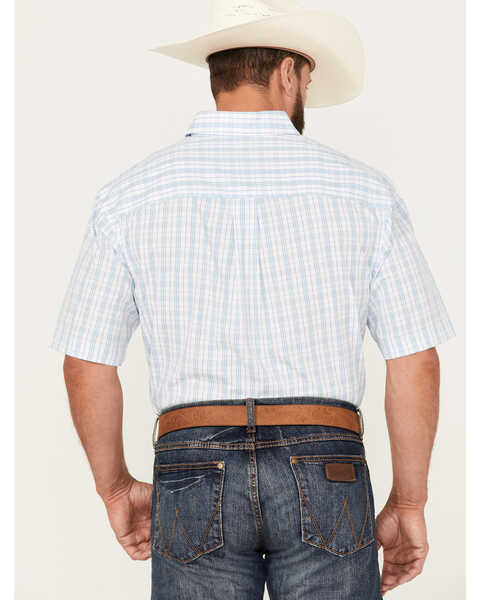 Image #4 - Wrangler Men's Classic Plaid Print Short Sleeve Button-Down Western Shirt - Tall, White, hi-res