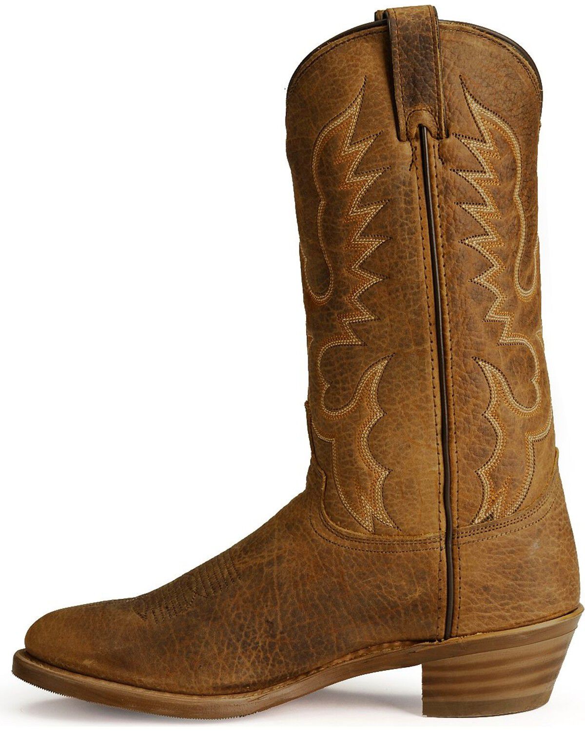 Image #3 - Abilene Men's Bison Leather Western Boots - Round Toe, Tan, hi-res
